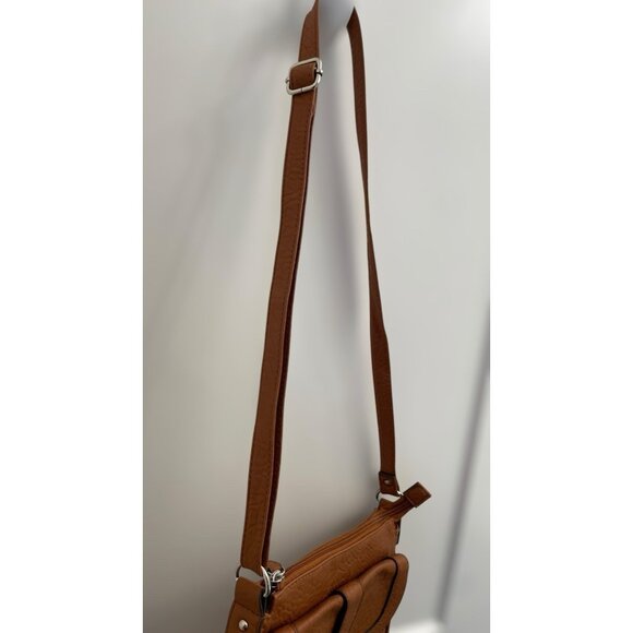 Rosetti Crossbody Shoulder Handbag Faux Leather Cognac Brown Purse - Picture 12 of 13